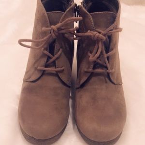 Faux-suede Ankle Booties Taupe